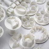 36-piece Flower Fondant Cutters Gum Paste Cookie Stamp Cake Decorating Tool Set - Daisy Leaf Butterfly Heart Plunger Cutter Seal DIY Handmade Clay Embosser Mini Mold Maker