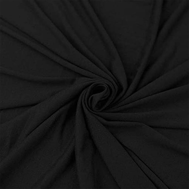 Black Cotton Spandex Jersey Knit Fabric