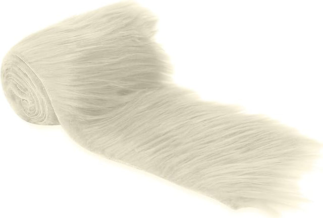 Faux Fur Fabric Ribbon Off White 60 Inch