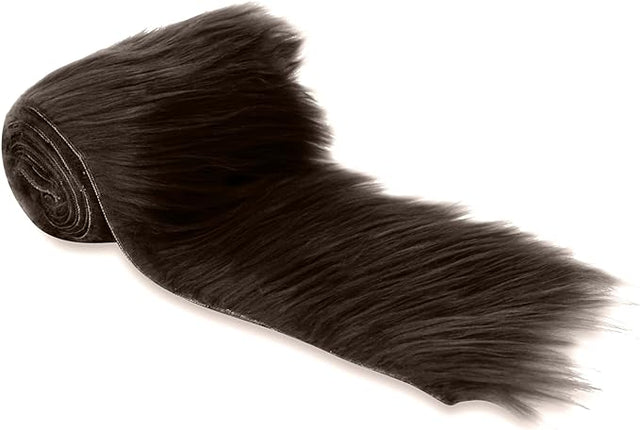 Faux Fur Fabric Ribbon Chocolate Pre-Cut Strips