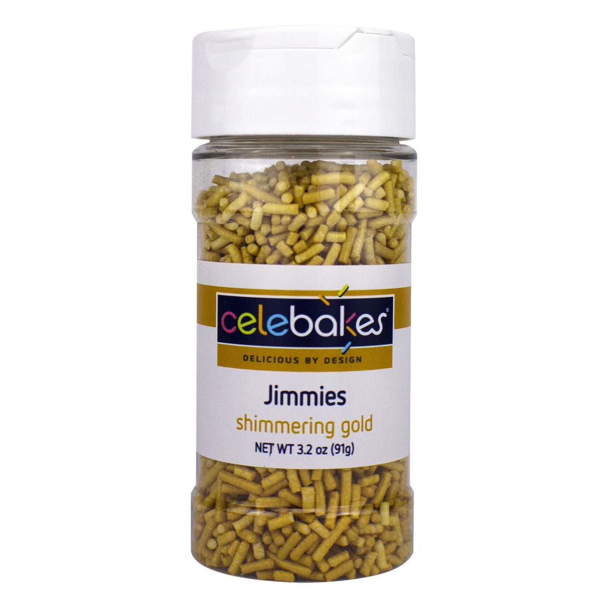 Celebakes Shimmering Gold Jimmies Sprinkles, 3 oz.