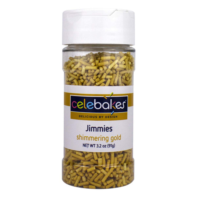 Celebakes Shimmering Gold Jimmies Sprinkles, 3 oz.