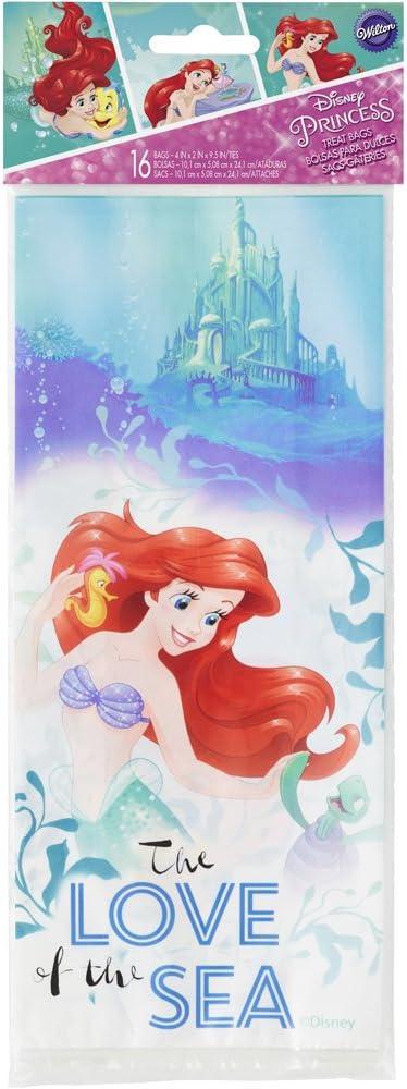 Wilton Disney Princess Little Mermaid Ariel 16 Count Treat Bags, The Love of The Sea