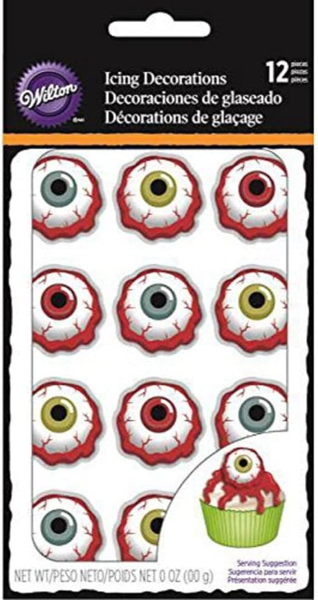 Wilton Gory Bloody Eyeballs Royal Icing Decorations, 12-Count