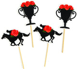 Kentucky Derby horse race-themed food & cupcake 12 piece topper picks set