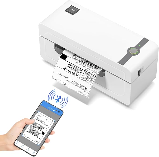 JADENS Bluetooth Thermal Label Printer, 4x6 Wireless Label Printer for Shipping Packages, Support Android, iOS, Mac OS, and Windows