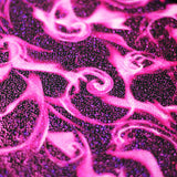 Fire Tornado Nylon Spandex Fabric - Fire Flame Print, Orange/Red Foil, Pink/Pink Foil, Blue/Royal Foil, 58/60" Width (1 Yard)