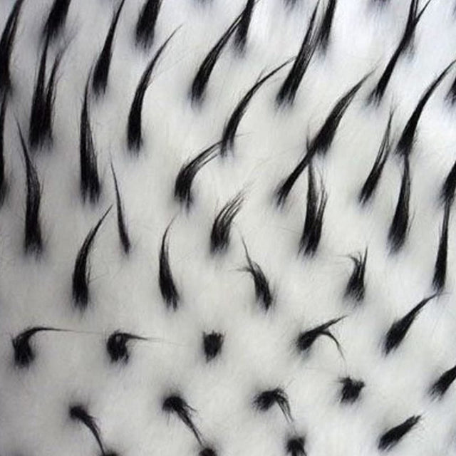 Black White Two Tone Spiked Shaggy Long Pile Fur Fabric,