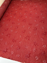 Acrylic Knitted Fabric Red Beige Printed