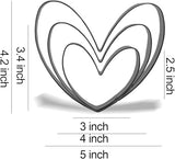 Keewah Heart Cookie Cutter Set - 5”,4”,3” - 3 Piece - Stainless Steel