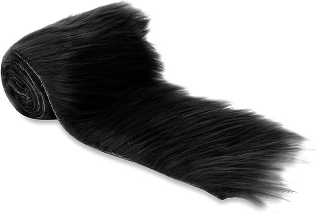 Faux Fur Fabric Black Pre-Cut Strips