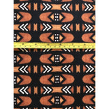 African Print Heavyweight Cotton Fabric - Brown, Black, White Bogolanfini Mid, 60" Width (1 Yard)