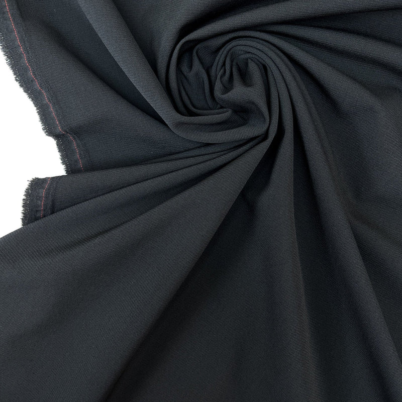 Black Wool Polyamide Cotton Suit Fabric