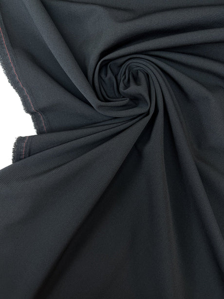 Black Wool Polyamide Cotton Suit Fabric