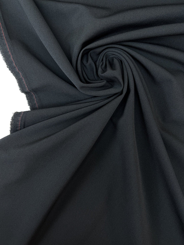 Black Wool Polyamide Cotton Suit Fabric