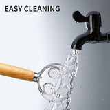 Stainless Steel Danish style Handheld Beater Whisk, 2-in-1 Dough Mixer and Egg Beater