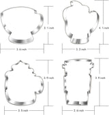 Large Coffee Cup Cookie Cutter Set – 4 Pcs Coffee Mug Hot Cocoa Teacup & Letter Cutters