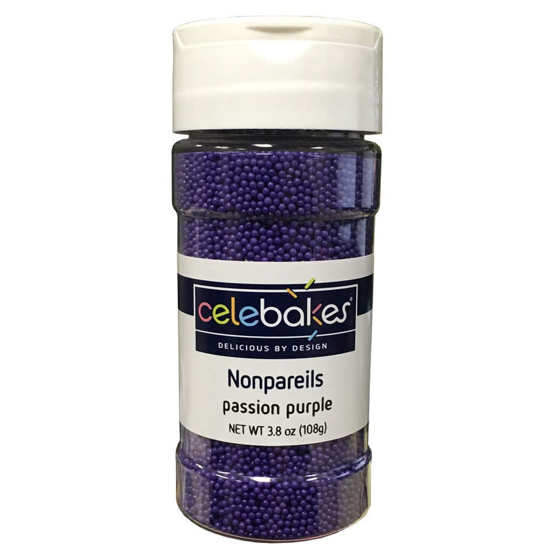 Celebakes Passion Purple Nonpareils, 3.8 oz.