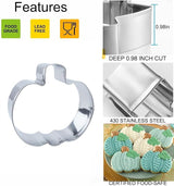 3 PCS Fall Pumpkin Cookie Cutters, 3.85", 3.2", 2.25"Halloween Thanksgiving Cookie Cutters for Harvest Holiday Decoration Party Supplies