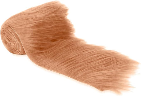 Faux Fur Fabric Light Brown Pre-Cut Strips