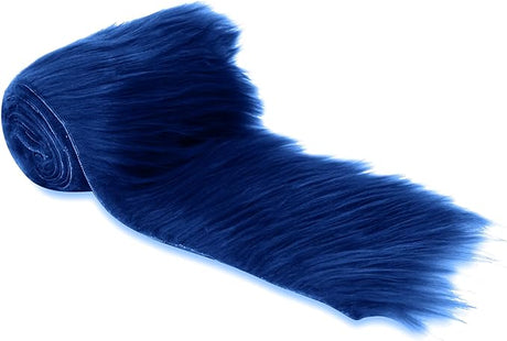 Faux Fur Fabric Dark Navy Blue Pre-Cut Strips