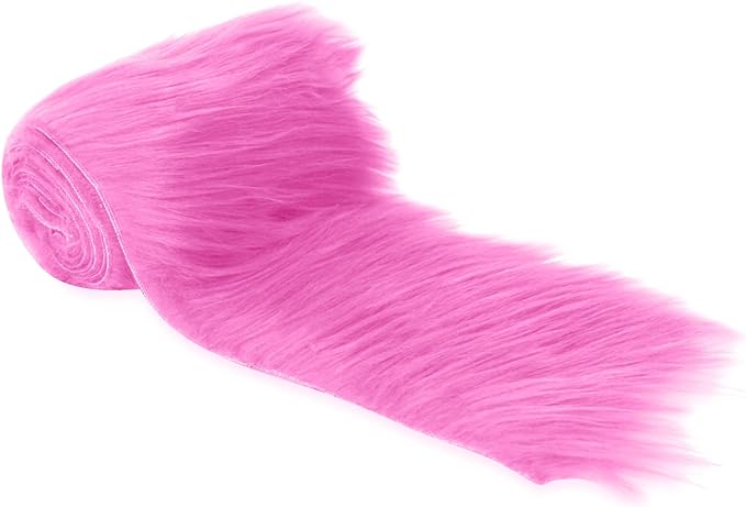 Faux Fur Fabric Ribbon Bubble Gum 60 Inch