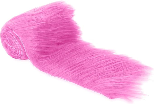 Faux Fur Fabric Ribbon Bubble Gum 60 Inch