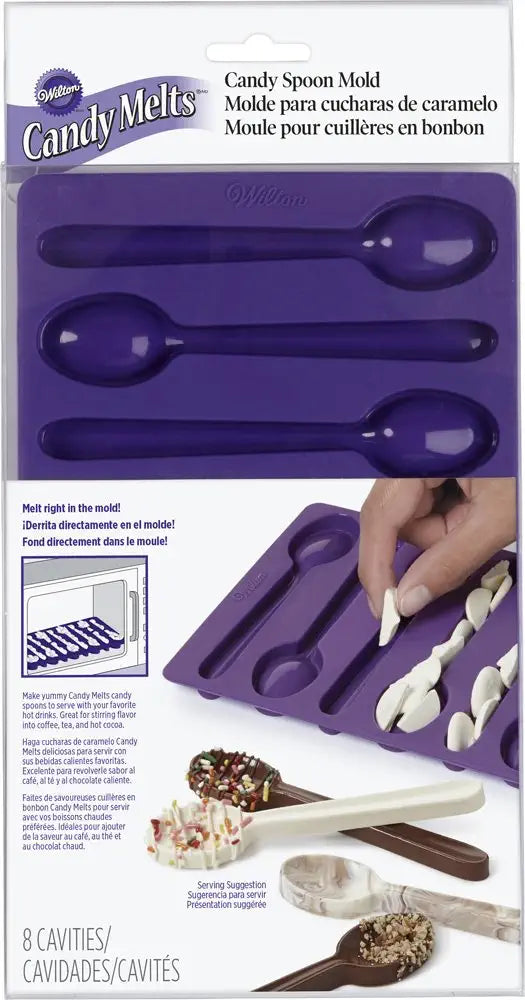 Wilton Candy Spoon Mold, Chocolate Spoon Candy Mold, Silicone Mold - 8 cavities