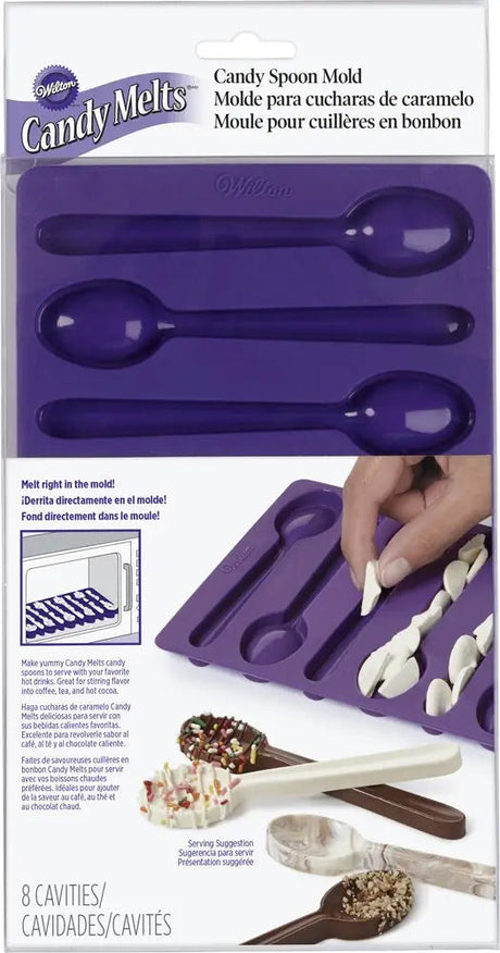 Wilton Candy Spoon Mold, Chocolate Spoon Candy Mold, Silicone Mold - 8 cavities