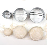 Biscuit Cutter Set (3 Pieces/Set), Stainless Steel Round Cookies Cutter with Handle, Professional Baking Dough Tools, Gift Package