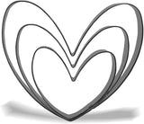 Keewah Heart Cookie Cutter Set - 5”,4”,3” - 3 Piece - Stainless Steel