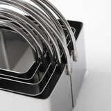 Baking Cookie Cutter Set of 10 – Round & Square Stainless Steel Cutters with Handles
