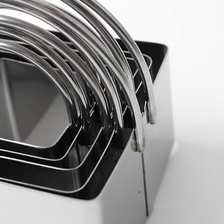 Baking Cookie Cutter Set of 10 – Round & Square Stainless Steel Cutters with Handles