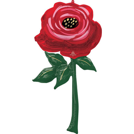 Foil Balloon Painted Rose 62 Inch