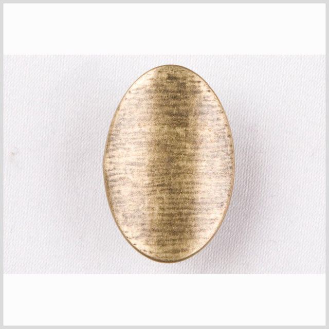Old Brass Oval Metal Shank Back Button - 24L/15mm