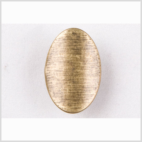 Old Brass Oval Metal Shank Back Button - 28L/18mm