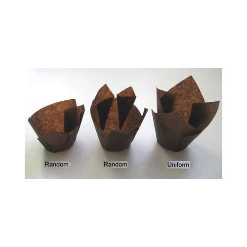 Novacart Mini Brown Tulip Disposable Baking Cup, 1-3/8" to 2-1/2" High x 2" Dia., Case of 3600