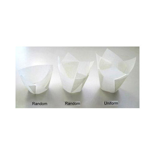 Novacart Mini White Tulip Disposable Baking Cup, 1-3/8" to 2-1/2" High x 2" Dia., Pack of 300