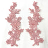 Beaded Corded Floral Lace Applique 100% Polyester Net Mesh