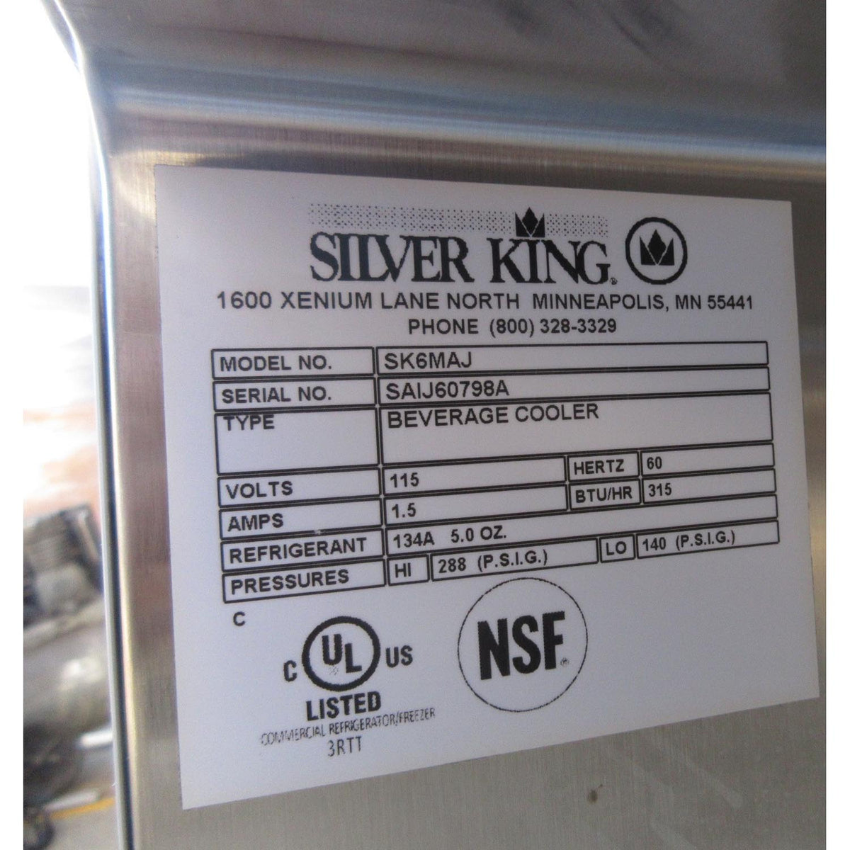 Silver King SK6MAJ Milk Dispenser, Used Excellent Condition