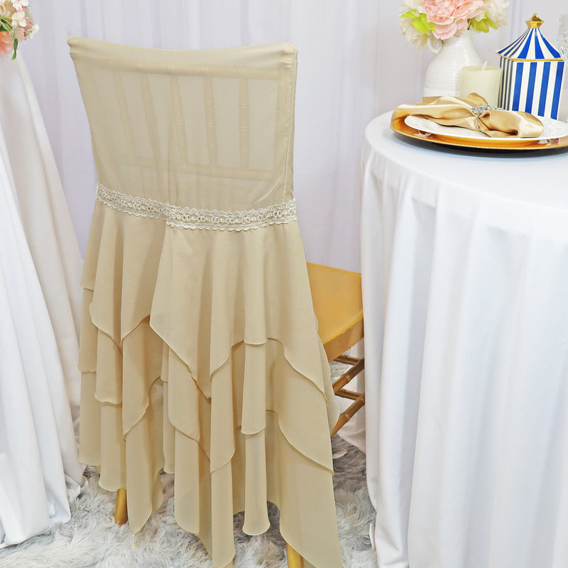 Chiffon Chiavari Chair Cover Champagne
