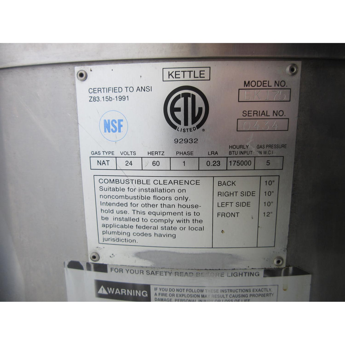 Excalibur BK175 Bagel Kettle 45 Gallon, Used Excellent Condition
