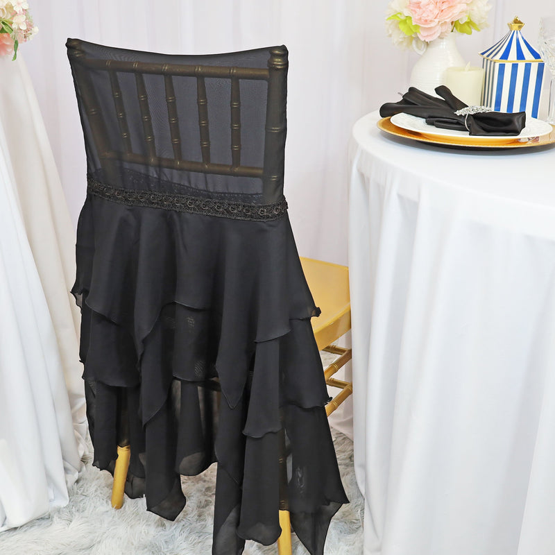 Chiffon Chiavari Chair Cover Black