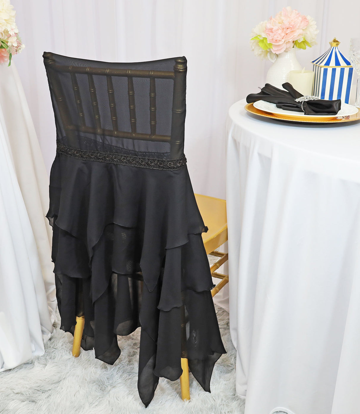 Chiffon Chiavari Chair Cover Black