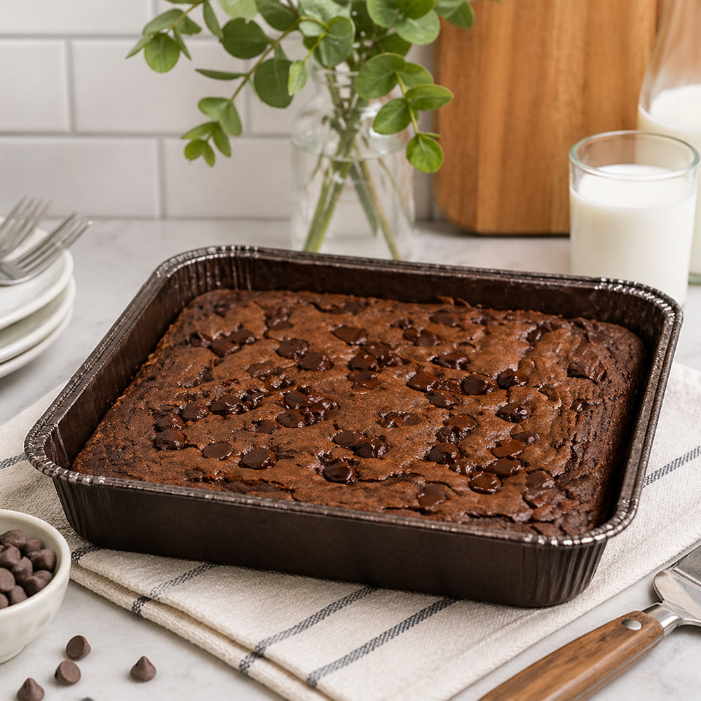 Novacart OP175 Brown Square Paper Baking Mold, 6.9" x 6.9" x 1.3" - Case of 500