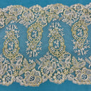 1 Yard 100% Polyester Net Mesh 12.5" Wide Corded Double Sided Lace Trimming