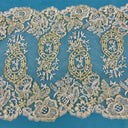 Corded Embroidered Lace Trim 12.5" Wide