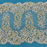 Embroidered Corded Lace Trim Gold Silver