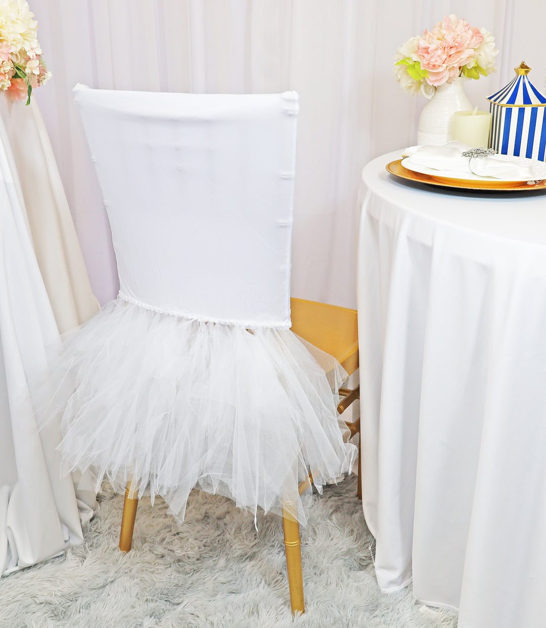 White Ballerina Spandex Chiavari Chair Cover