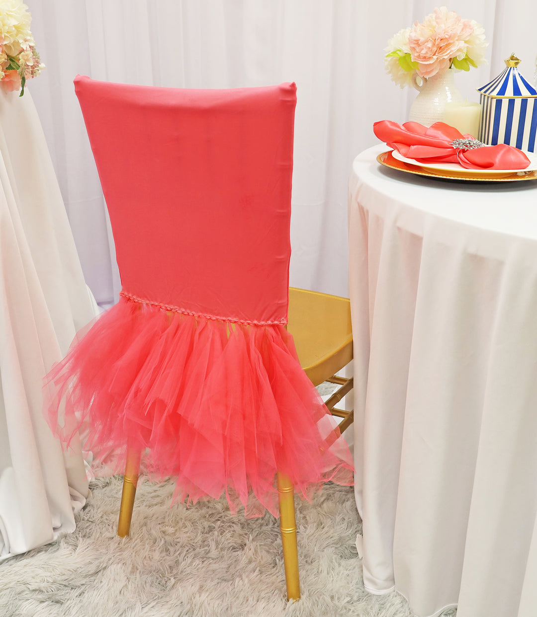 Coral Ballerina Spandex Chiavari Chair Cover